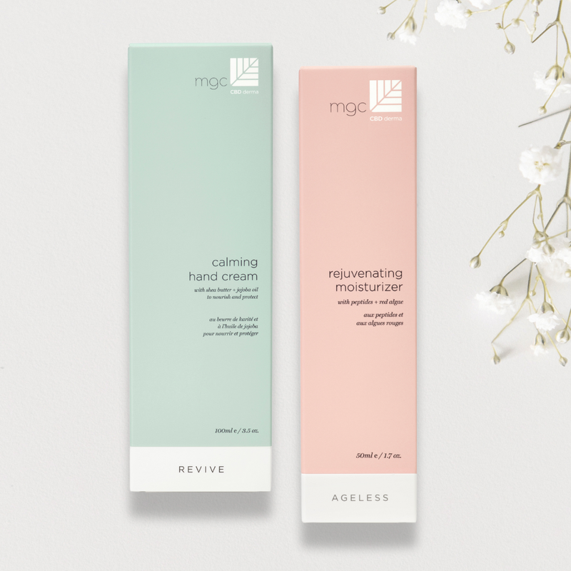 calming hand cream and peptide moisturizer bundle